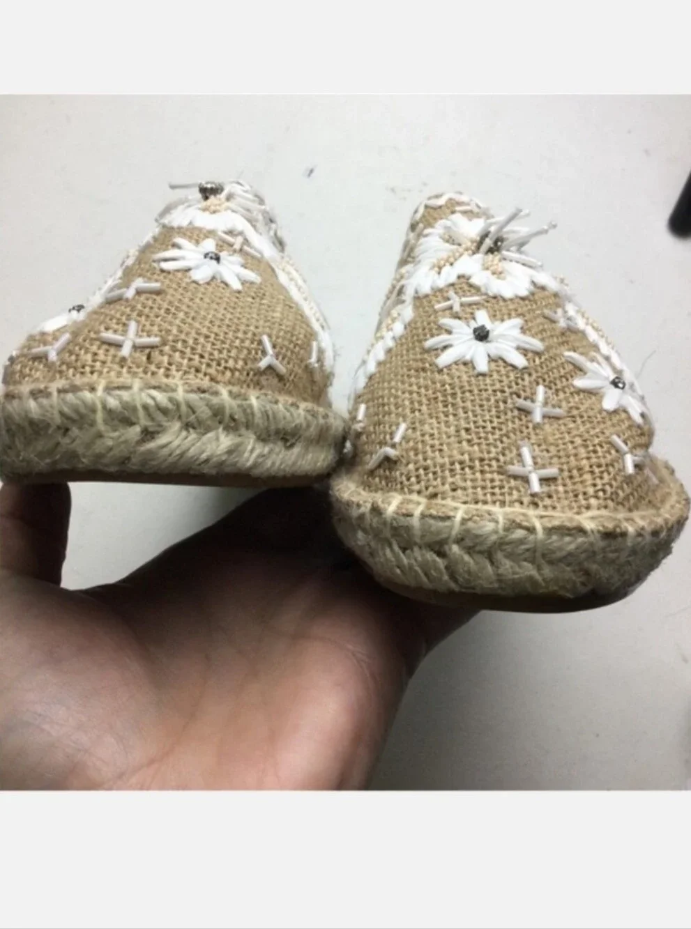 NWT Antik Batik X Johnny Was Tori Beaded Rhinestone Embroidered Espadrille Flats